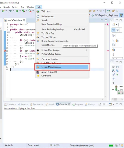 Eclipse Marketplaceを選択